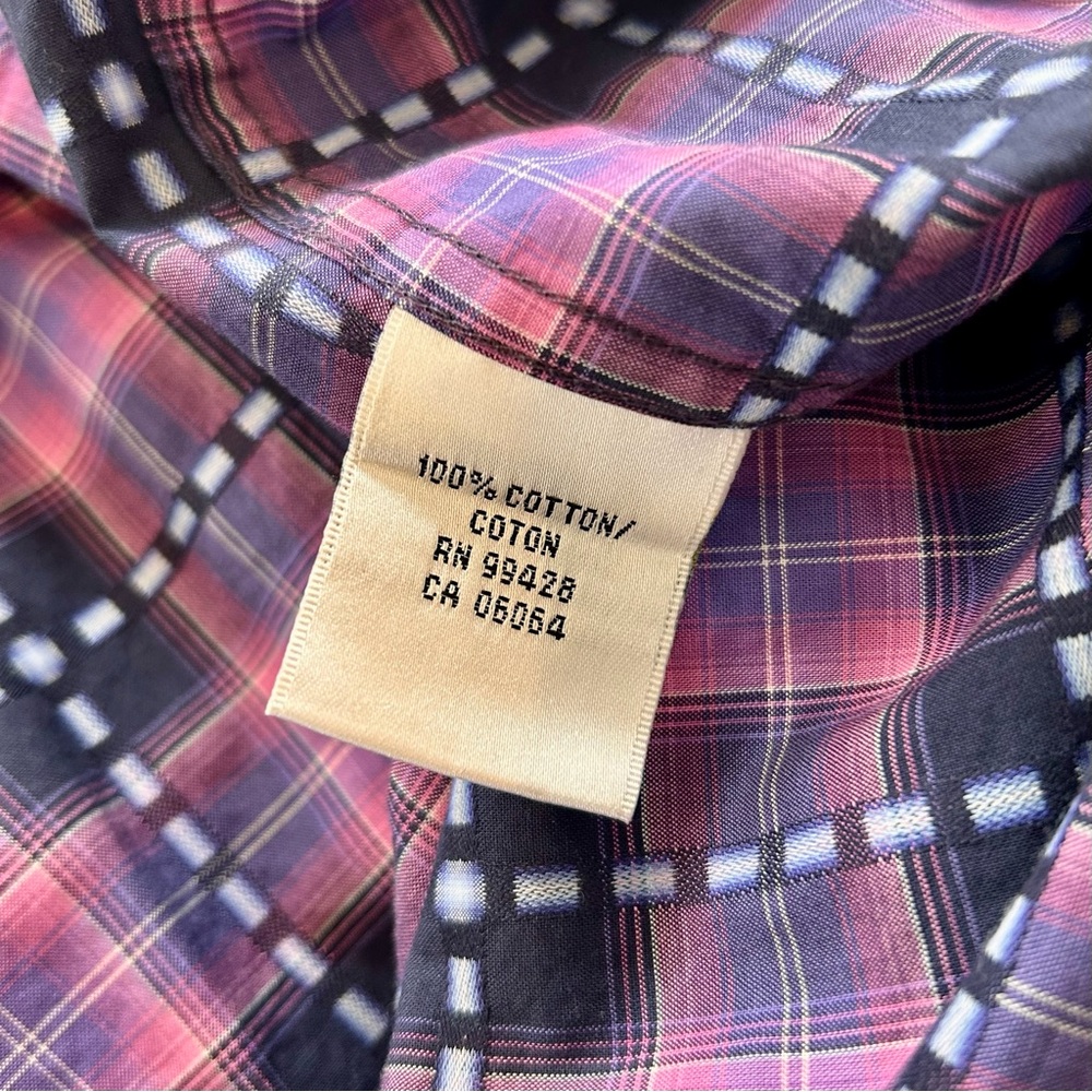 Large Bugatchi Purple and Black Casual Button Down Shirt - Picture 7 of 7